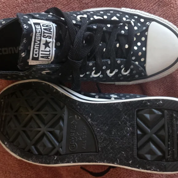 Converse Black Polka Dot Sneakers(Men's Size 8) - Picture 5 of 6